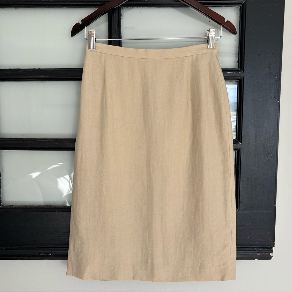 NWT Vintage Linen Skirt Country Road Australia Skirt Beige Pleated Zipper Size 4
